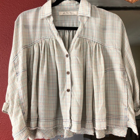 We The Free crop plaid top - Picture 1 of 2